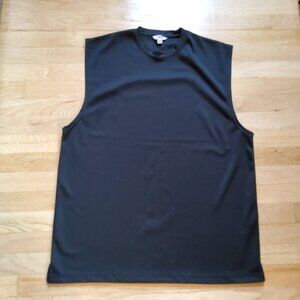 Oleg Cassini Sports Black Sleeveless Tank Tops Workout Athletic Muscle Shirt SzL